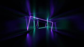 Turquoise and Purple Fantasy Tunnel of Neon Sections Background VJ Loop in 4K video