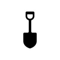 A black and white image of a shovel on a white background vector