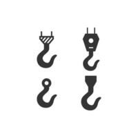Hooks and hooks icon set on white background vector