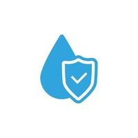 Water drop icon with shield and check mark vector