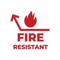 Fire resistant sign with arrow pointing up vector