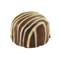 Chocolate truffle with elegant white drizzle on a smooth surface, perfect for dessert lovers. Isolation emphasizes the luxurious treat, ideal for marketing or culinary use. png