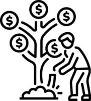 A line style icon of money growth vector
