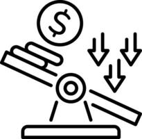 A line style icon of leverage ratio vector