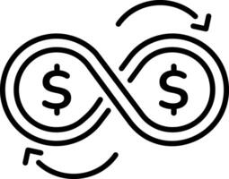 A outline style icon of financial cycle vector