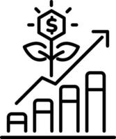 A linear style icon of economic growth vector