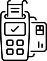 A outline style icon of payment terminal vector