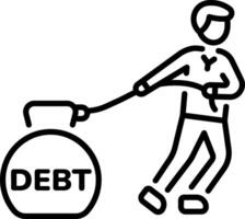 A linear style icon of debt vector