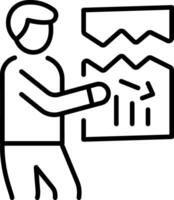 An outline style icon of failed investment vector