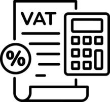 A linear style icon of vat vector