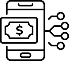 A outline style icon of mobile wallet vector