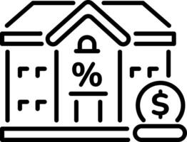 A linear style icon of mortgage vector