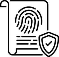A linear style icon of fingerprint vector