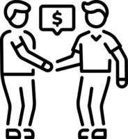 A line style icon of partnership vector