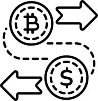 A linear style icon of currency exchange vector