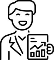 A linear style icon of financial officer vector