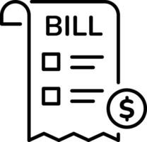 A linear style icon of bill receipt vector