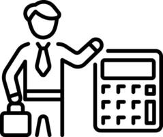 An outline style icon of accountant vector