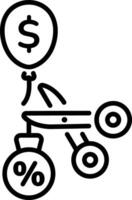 A line style icon of deduction vector