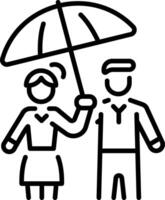 A outline style icon of employee coverage vector