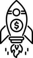 A line style icon of business boost vector