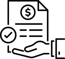 A linear style icon of loan approval vector