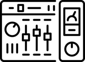A linear icon showing an audio mixer board vector