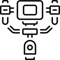 A line style icon of a camera stand vector