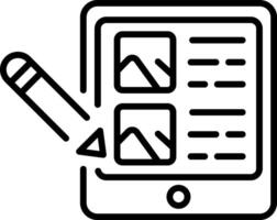 A line style icon of a tablet vector