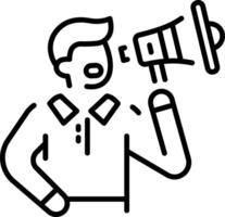 A linear style icon showing public relations vector