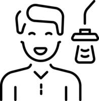A trendy linear style icon showing a radio broadcaster vector