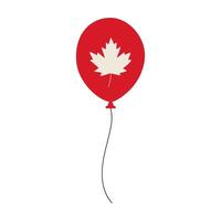 A red balloon with a leaf on it. The balloon is floating in the air vector
