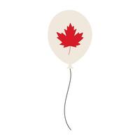 A red balloon with a leaf on it. vector