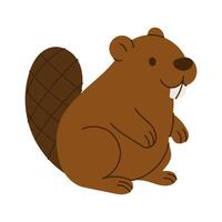 A cartoon bear with a big smile on its face. It is sitting on a white background vector