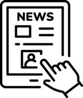 A line style icon depicting a news editor vector