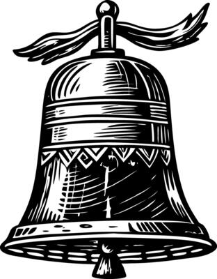 A vintage style illustration of village bell