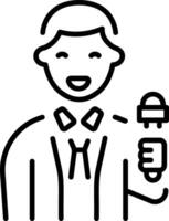 A line style icon of a reporter vector