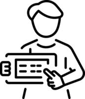 A line style icon of a film script vector