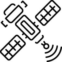 An outline style icon of a satellite vector