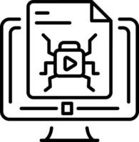 A linear style icon of a corrupted vector