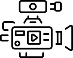 A line style icon of a camera vector