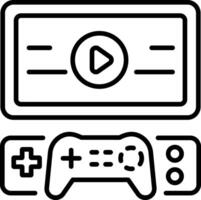A linear style icon of a game console vector