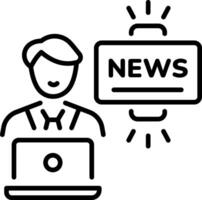 An outline style icon of a news anchor vector