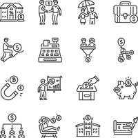 Set of Business Linear Style icons vector