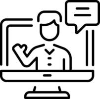 A linear style icon of a call vector