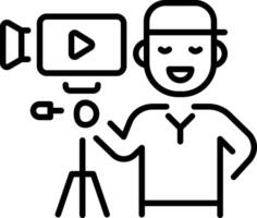 An outline style icon of filming vector
