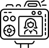 A line style icon showing recording camera vector