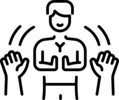 A linear style icon of clapping vector