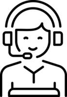 An outline style icon of customer service vector