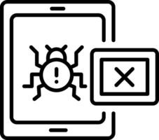 An outline style icon of a corrupted file vector